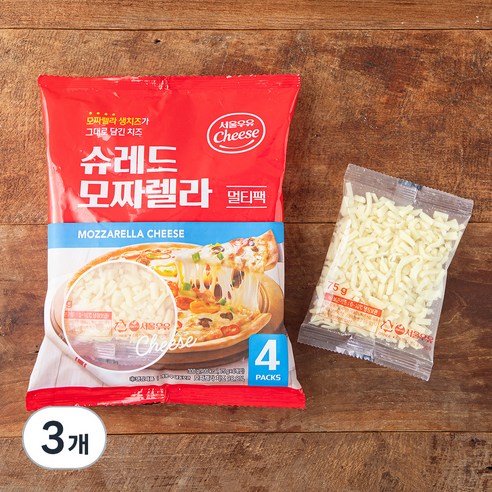 서울우유 멀티팩 모짜렐라 피자치즈, 300g, 3개