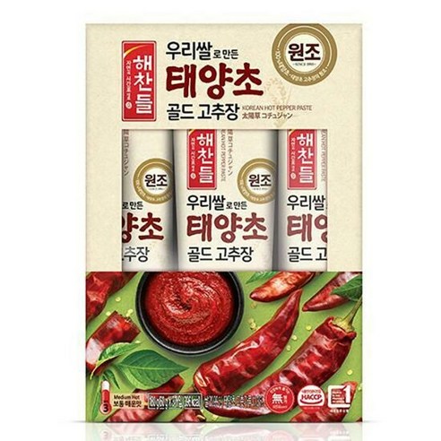 해찬들 태양초 골드 고추장, 60g, 3개입