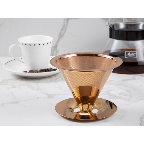 코멧 키친 티타늄 코팅 커피 드리퍼로 깊은 커피 향을 즐기세요!