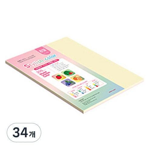 종이문화 스타일리쉬 두꺼운 혼합색지 13 SS Spring 205g, 34개, 8절