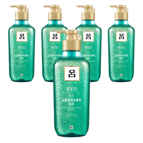 려 청아 딥클렌징 쿨링 샴푸, 5개, 550ml
