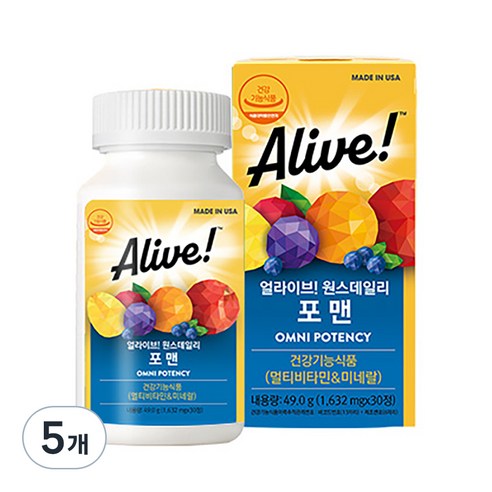 얼라이브 원스데일리 포맨 멀티비타민, 30정, 5개