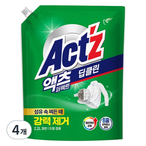 액츠 퍼펙트 딥클린 액상세제 리필, 2.2L, 1개 세탁세제