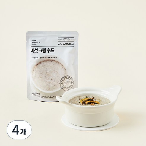 라쿠치나 버섯 크림 스프 (냉장), 160g, 4개