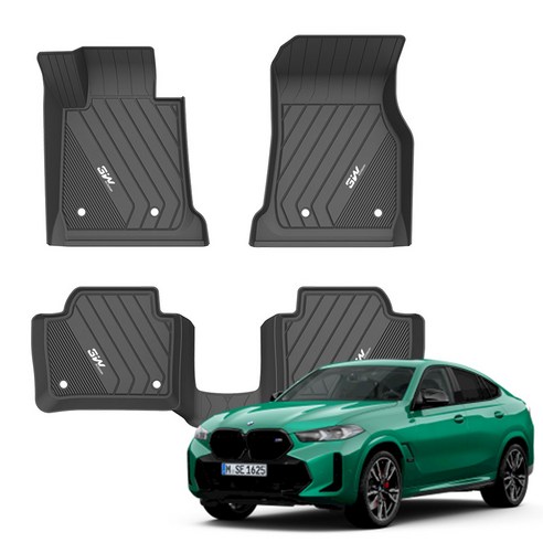 3더블유 에코라이너 TPE 카매트, 블랙, BMW New-X6 (G06) 2019.12~