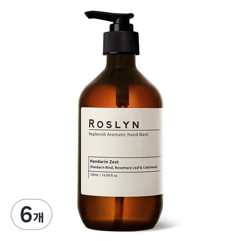 로즐린 아로마틱 핸드워시 만다린제스트 듀오, 500ml, 6개