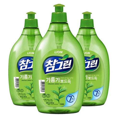 참그린 기름기 뽀드득 용기, 500g, 3개