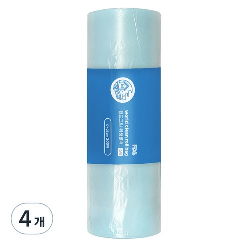 월드크린 위생롤백 민트 소 17 x 25 cm, 소(S), 4개, 200개입