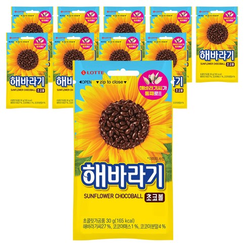 롯데제과 해바라기 초코볼, 30g, 10개
