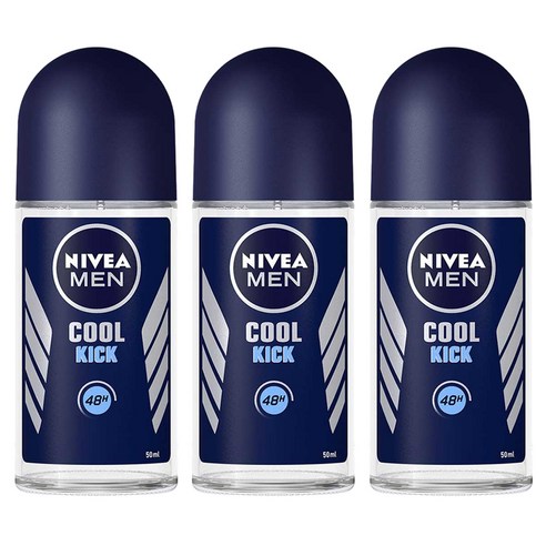 니베아 맨 데오드란트 롤 온 쿨킥, 50ml, 3개