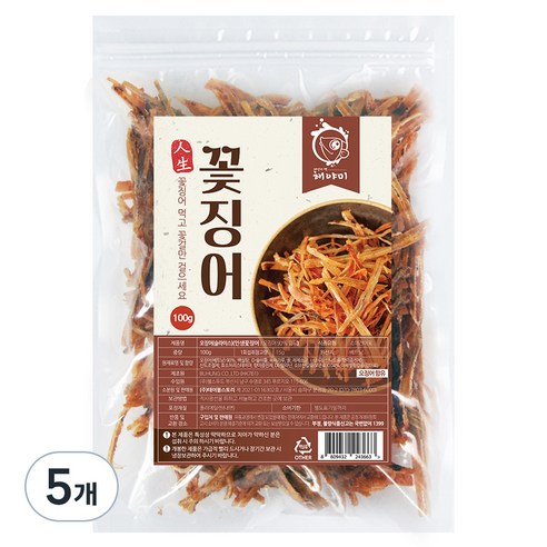 해야미 꽃징어, 100g, 5개