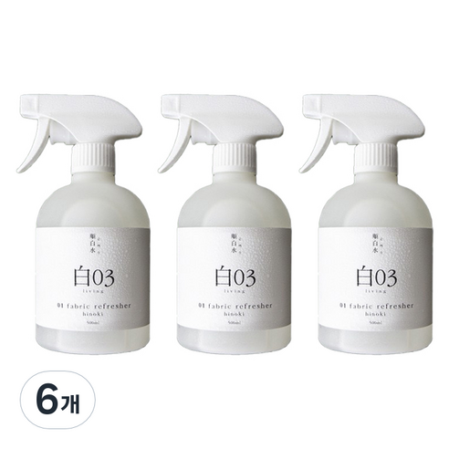 순백수 히노키 스프레이 탈취제 본품, 6개, 500ml