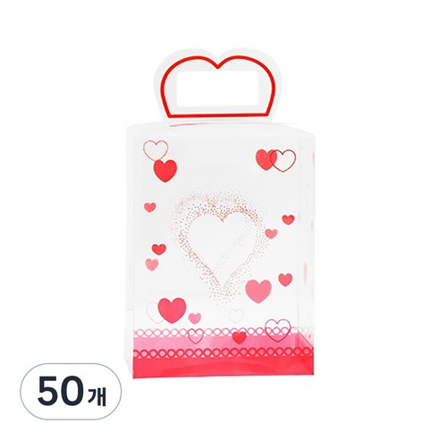 마켓감성 캔디 리본상자, 레드, 50개