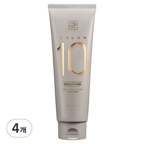 미쟝센 살롱 10 헤어트리트먼트 극손상모발용, 250ml, 4개