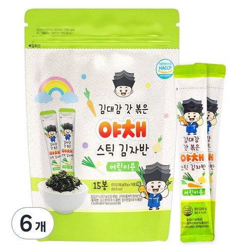 김대감 스틱 김자반 야채 어린이용 15p, 10g, 6개