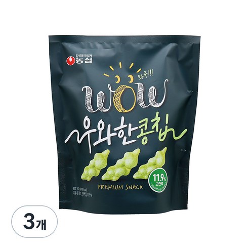 농심 우와한 콩칩, 42g, 3개