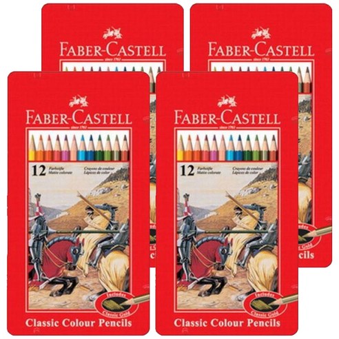 파버카스텔 일반 색연필 틴케이스, 12색, 4개