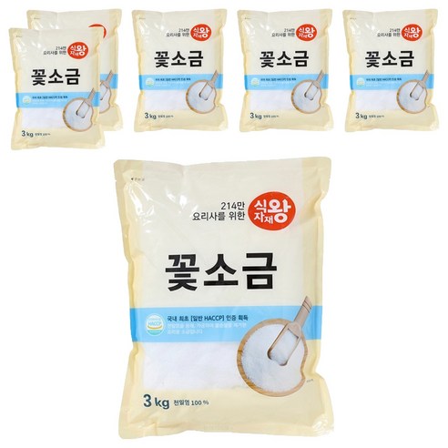 식자재왕 꽃소금, 3kg, 6개