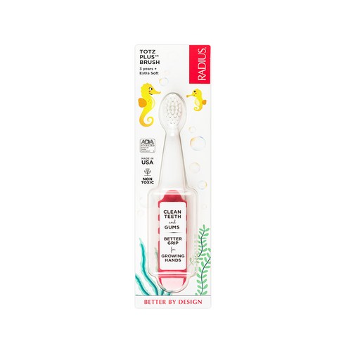 래디어스 토츠플러스 3단계 유아 칫솔, 코랄핑크 + 화이트, 1개입, 1개
