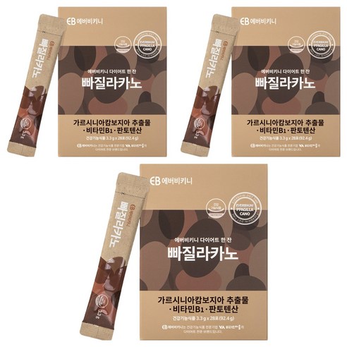 에버비키니 다이어트 한잔 빠질라카노 28포, 3.3g, 3개