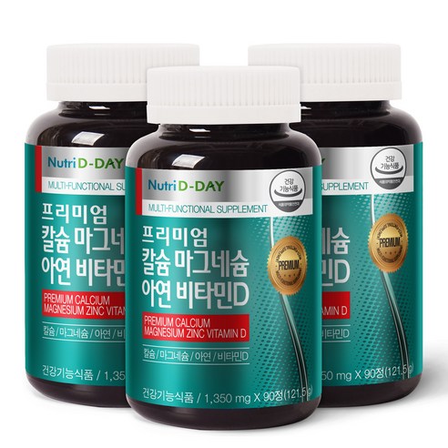 뉴트리디데이 프리미엄 칼슘 마그네슘 아연 비타민D, 90정, 3개