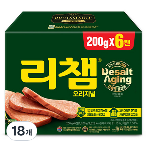 리챔 오리지널 햄통조림, 200g, 18개