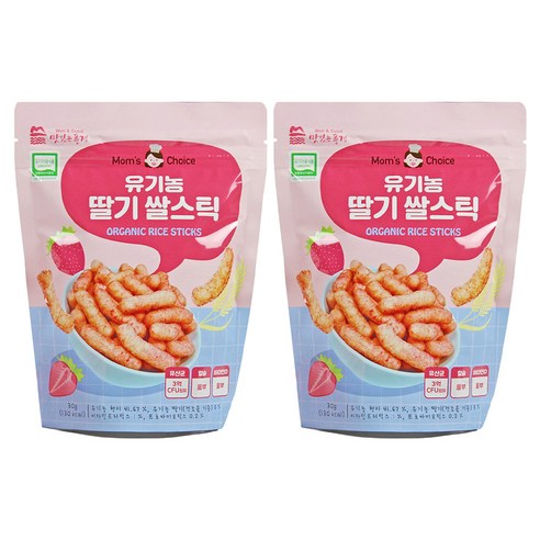 맛있는풍경 유기농 쌀스틱, 딸기, 30g, 2개