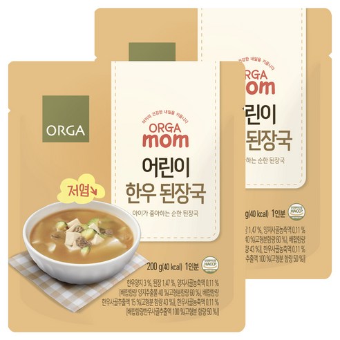 올가맘 저염 어린이 한우 된장국 5p, 1000g, 2개