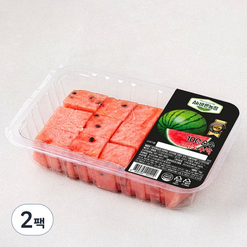 All바른농장 바로먹는 프리미엄 고당도 수박, 1kg, 2팩