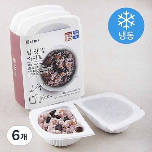 밥이야 0.5공기 밥맛밥라이트 알콩밥 (냉동), 200g, 6개