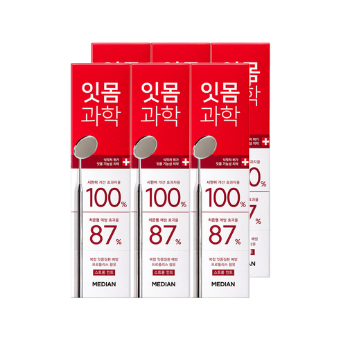 메디안 잇몸과학 치약 스트롱민트, 120g, 6개