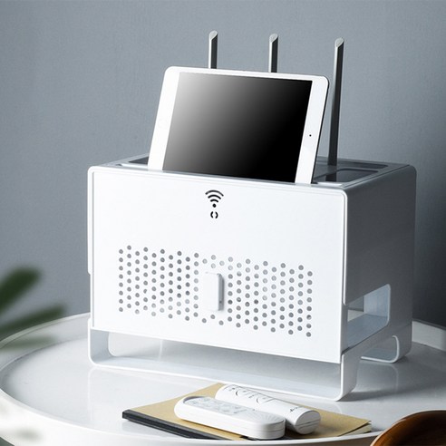 다퍼남 WiFi 데스크탑 공유기 정리함, 1개, 화이트