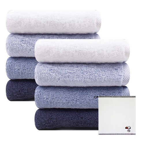 송월타월 블랙라벨 타올 180 g 40수 코마사 8p + 송월 캐릭터 고리수건 40 g 면사 랜덤발송, 블루라인 랜덤 발송, 1세트