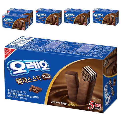 동서 오레오 웨하스스틱 초코, 75g, 6개