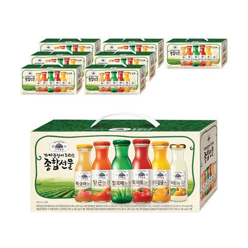 가야농장 주스 6종 종합선물세트, 180ml, 96개