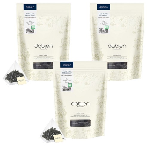 다비앙 유기농 잉글리쉬 블랙퍼스트 홍차 티백, 1.5g, 20개입, 3개