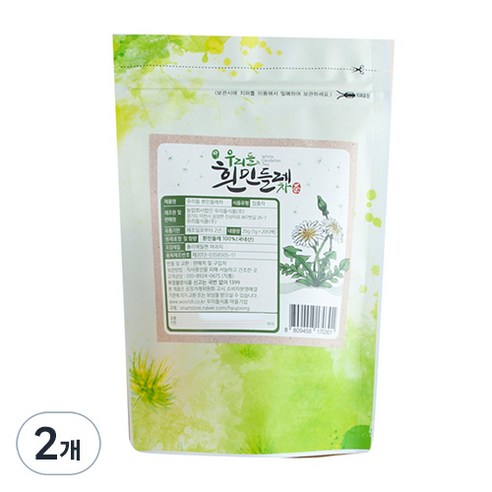 우리들 흰민들레차 티백, 1g, 20개입, 2개