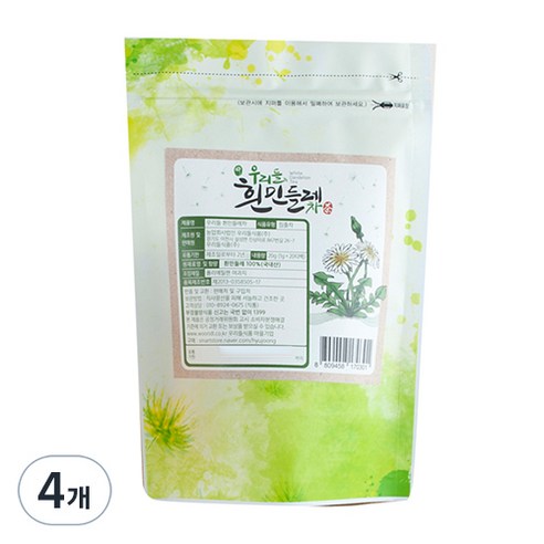 우리들 흰민들레차 티백, 1g, 20개입, 4개