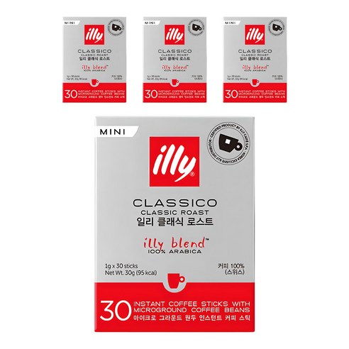 일리 클래식 로스트 미니 스틱원두커피, 1g, 30개입, 4개