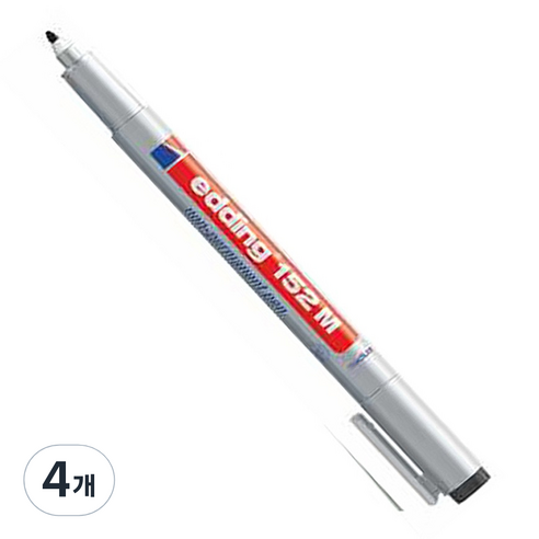 에딩e-152M/-OHP마카펜수성/1mm1, 흑색, 4개