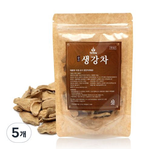 티랑 순수생강차, 50g, 1개입, 5개