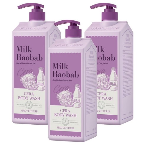 밀크바오밥 세라 바디워시 모브튤립, 1200ml, 3개