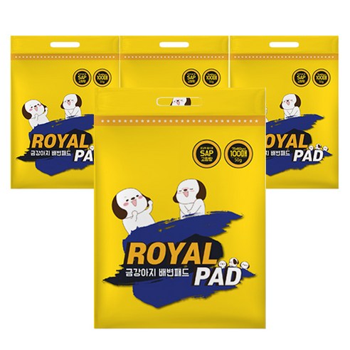 페슬러 금강아지 배변패드 로얄 더블 100매, 4개