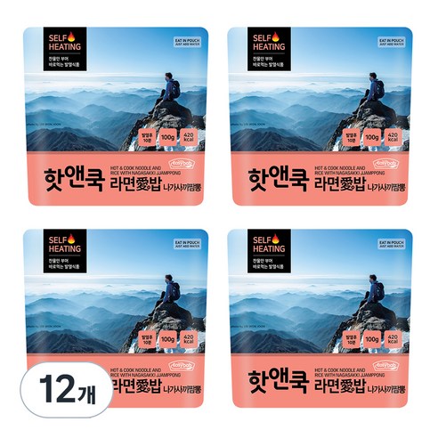 이지밥 핫앤쿡 라면애밥 나가사끼 짬뽕, 100g, 12개