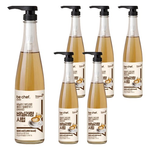 동원홈푸드 비셰프 바닐라향시럽, 500ml, 6개