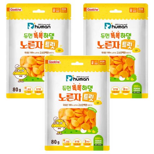 듀먼 반려동물 똑똑하댕 노른자트릿 간식, 노른자, 80g, 3팩