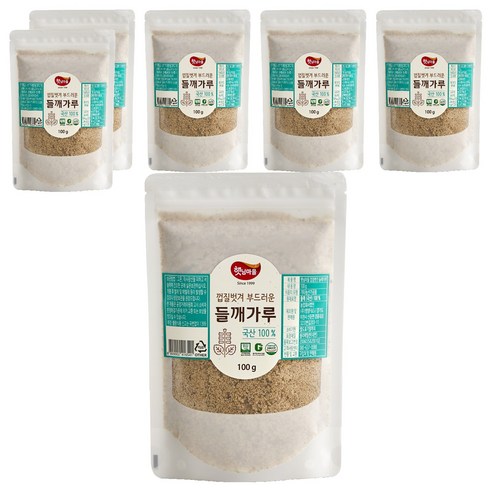 햇님마을 껍질벗겨 부드러운 국산 들깨가루, 100g, 6개