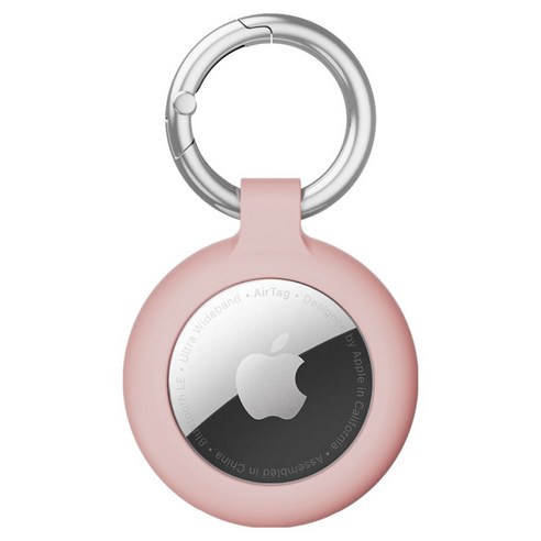 신지모루 에어태그 홀더 360 충격흡수 TPU 소프트 커버 케이스, 핑크 샌드, 1개