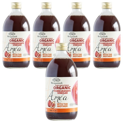 멩가졸리 유기농 언필터드 석류사이다비네거, 500ml, 5개