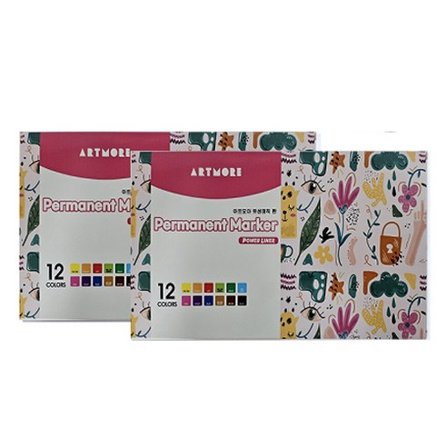 아트모아 칼라 유성 매직 12p, 혼합색상, 2개